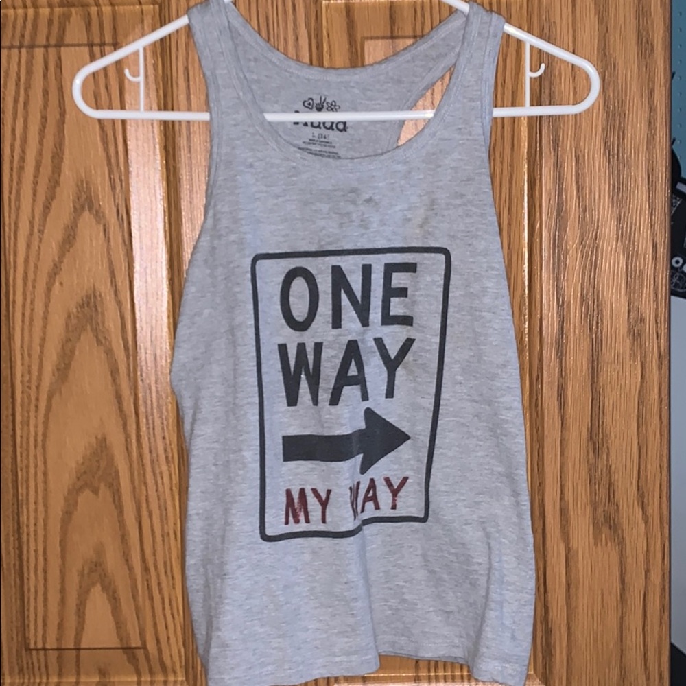 “one way my way” tank top from mudd